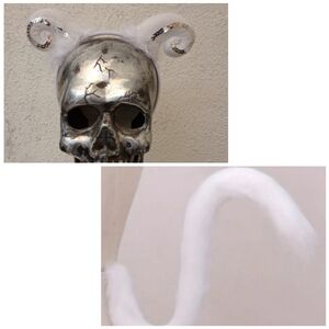 White Horned Monster Goat Sheep Halloween Costume Party Cosplay Theater Antelope